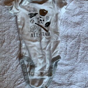 Carter's White and Gray All-Star Bodysuit